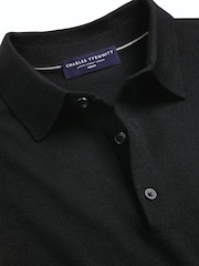 Melns - Charles Tyrwhitt tīra merino polo kakla džemperis - Attēls 4 no 5