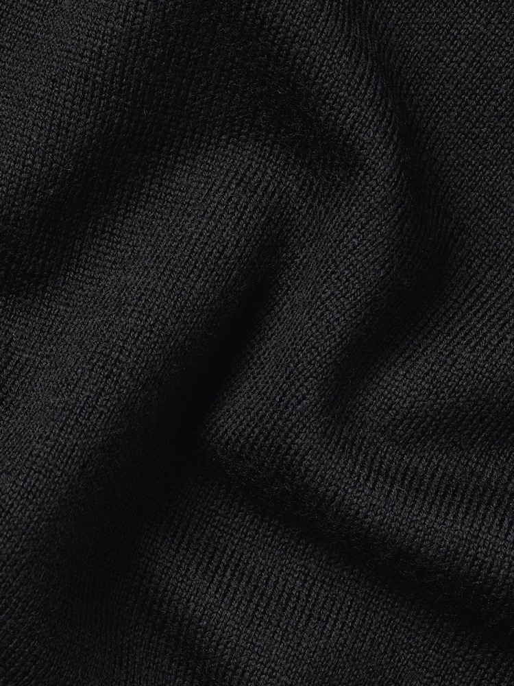 Melns - Charles Tyrwhitt tīra merino polo kakla džemperis - Attēls 5 no 5