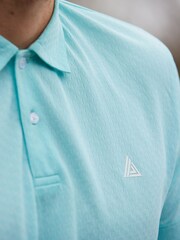 Aqua Blue Golf & Active Texture Polo Shirt - Image 1 of 8