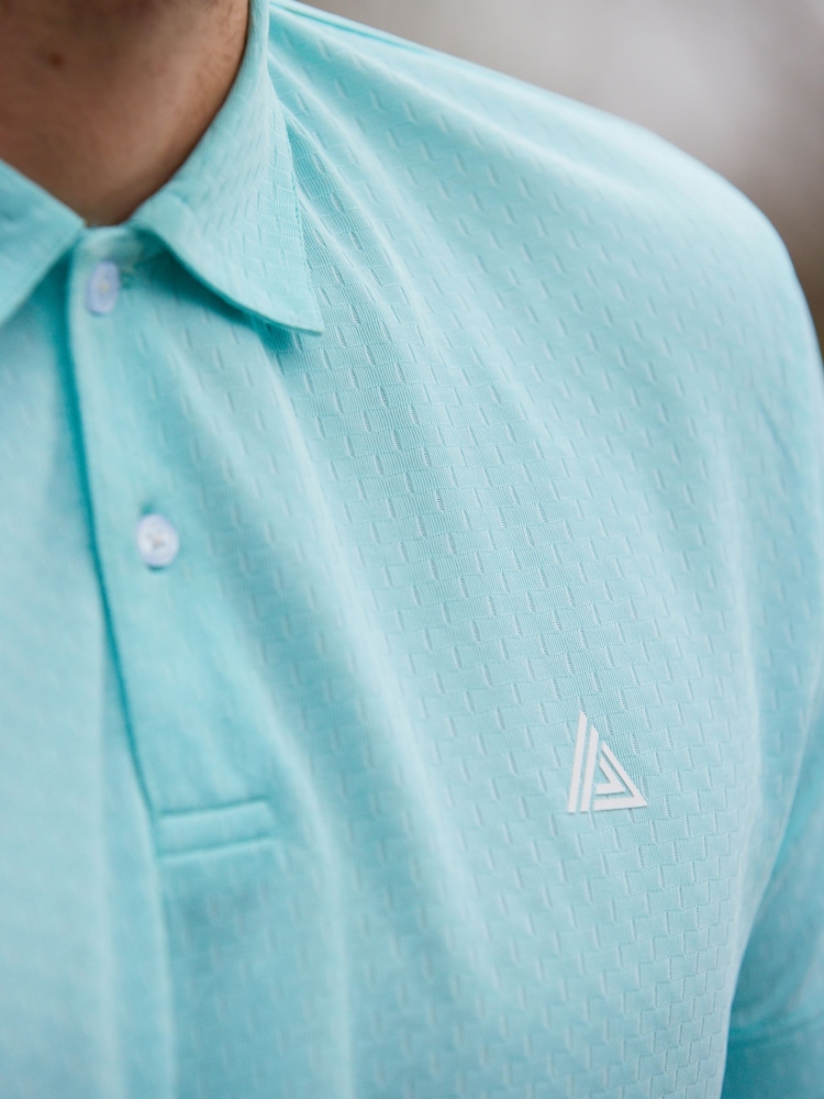 Aqua Blue Golf & Active Texture Polo Shirt - Image 1 of 8