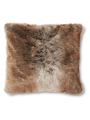 Laura Ashley Chocolate Brown Hexham Faux Fur Cushion - Image 2 of 2
