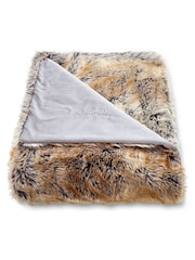 Laura Ashley Chocolate Brown Hexham Faux Fur Throw - Image 2 of 2