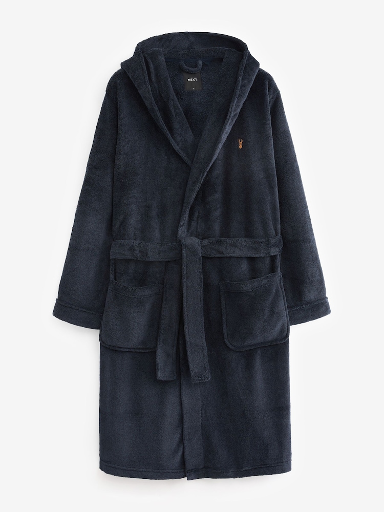 Navy Blue Supersoft Hooded Dressing Gown - Image 2 of 3