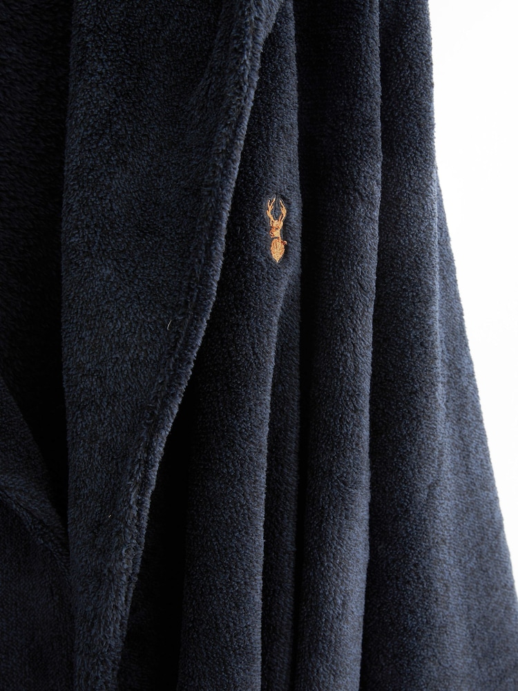 Navy Blue Supersoft Hooded Dressing Gown - Image 3 of 3