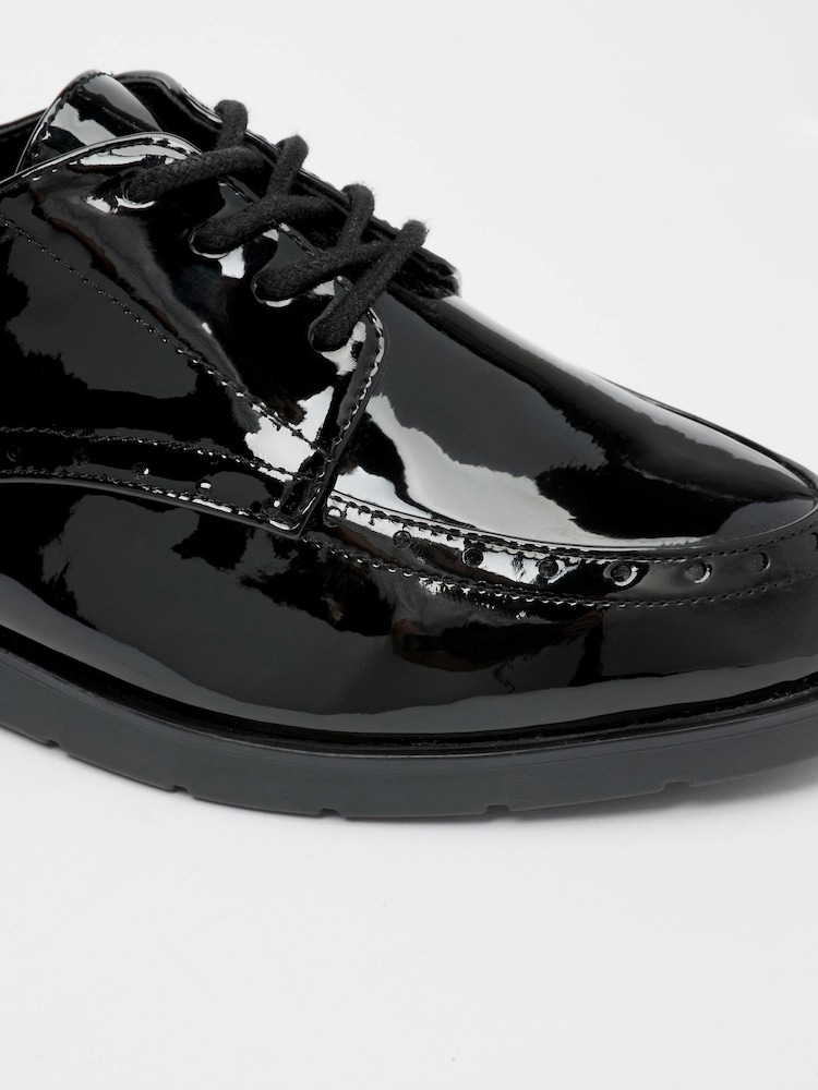 Black Extra Wide Fit Forever Comfort® EVA Lace-Up Patent Shoes - Image 11 of 11