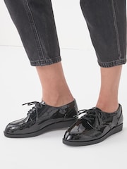 Black Extra Wide Fit Forever Comfort® EVA Lace-Up Patent Shoes - Image 2 of 11