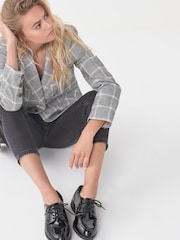 Black Extra Wide Fit Forever Comfort® EVA Lace-Up Patent Shoes - Image 5 of 11