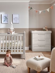 Mamas & Papas Nimbus White Atlas 3 Piece Nursery Furniture Set - Image 2 of 9