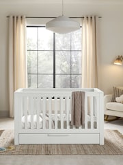 Mamas & Papas 3 Piece White Wash Franklin Cot Bed Range with Dresser and Wardrobe - Image 2 of 10