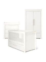 Mamas & Papas 3 Piece White Wash Franklin Cot Bed Range with Dresser and Wardrobe - Image 3 of 10