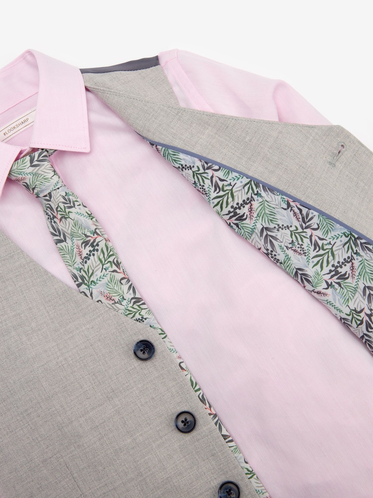Ensemble gilet, chemise Rose et cravate Gris - Gilet (12mths-16yrs) - Image 3 of 4