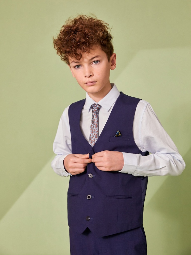 Ensemble gilet, chemise Bleu et cravate Bleu bleu marine - Gilet (12mths-16yrs) - Image 3 of 6