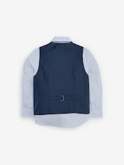 Navy Blue Waistcoat, Blue Shirt & Tie Set Waistcoat (12mths-16yrs) - Image 5 of 6