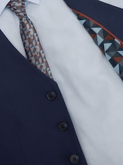 Navy Blue Waistcoat, Blue Shirt & Tie Set Waistcoat (12mths-16yrs) - Image 6 of 6