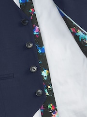 Navy Blue Waistcoat, White Shirt & Tie Set Waistcoat (12mths-16yrs) - Image 5 of 5