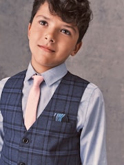Gilet à carreaux bleus, Ensemble Chemises Bleu Chemises & Cravate - Gilet (12mths-16yrs) - Image 3 de 6