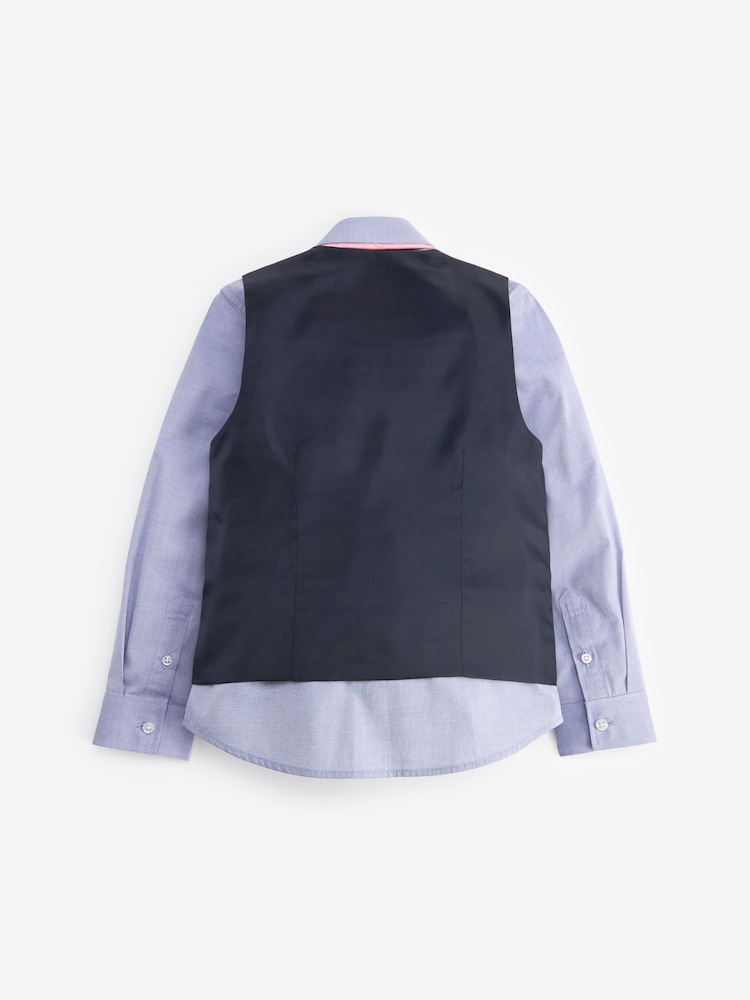 Ensemble gilet, chemise Bleu et cravate Bleu À carreaux - Gilet (12mths-16yrs) - Image 5 of 6