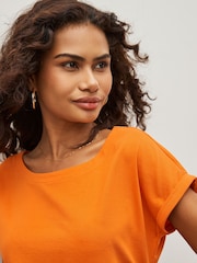 Blue/Orange/Green 100% Cotton Cap Sleeve T-Shirts 3 Pack - Image 5 of 5