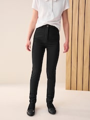 Black Longer Length Skinny Fit Stretch High Waist School Trousers (9-18yrs) - Image 1 of 6