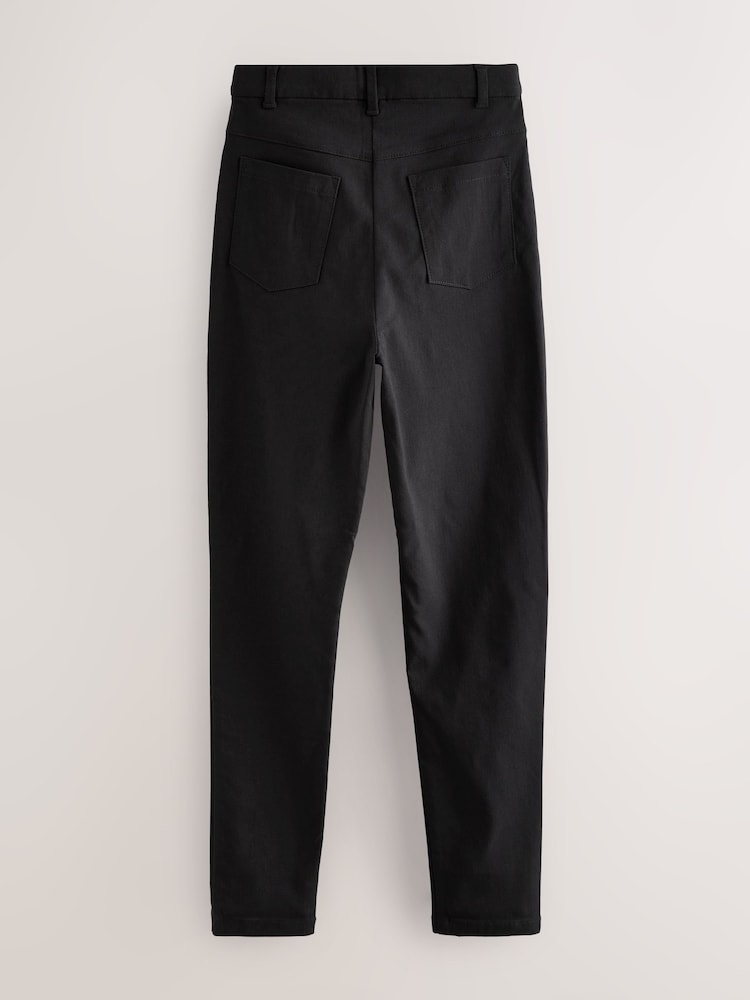 Negro - Pantalones escolares Strecht de corte skinny fit de cintura alta elástica (9-18años) - Imagen 7 de 7