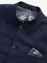 Blau - Anzug mit Nehru-Kragen: Jacke - Bild 6 von 10