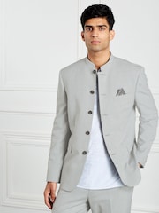 Hellgrau - Anzug mit Nehru-Kragen: Jacke - Bild 1 von 10