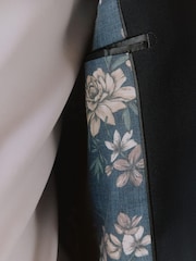 Navy Slim Nehru Collar Suit: Jacket - Image 7 of 8