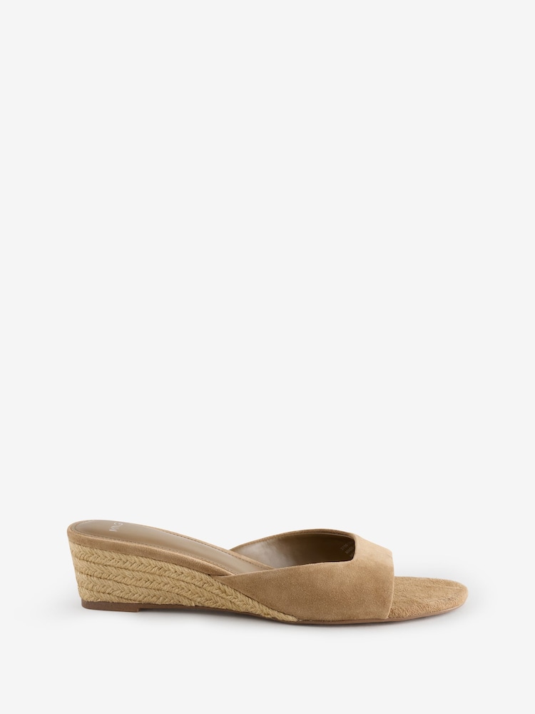 Mango Brown SuedeWedge Sandals - Image 1 of 3 Mango Brown SuedeWedge Sandals - Image 1 of 3