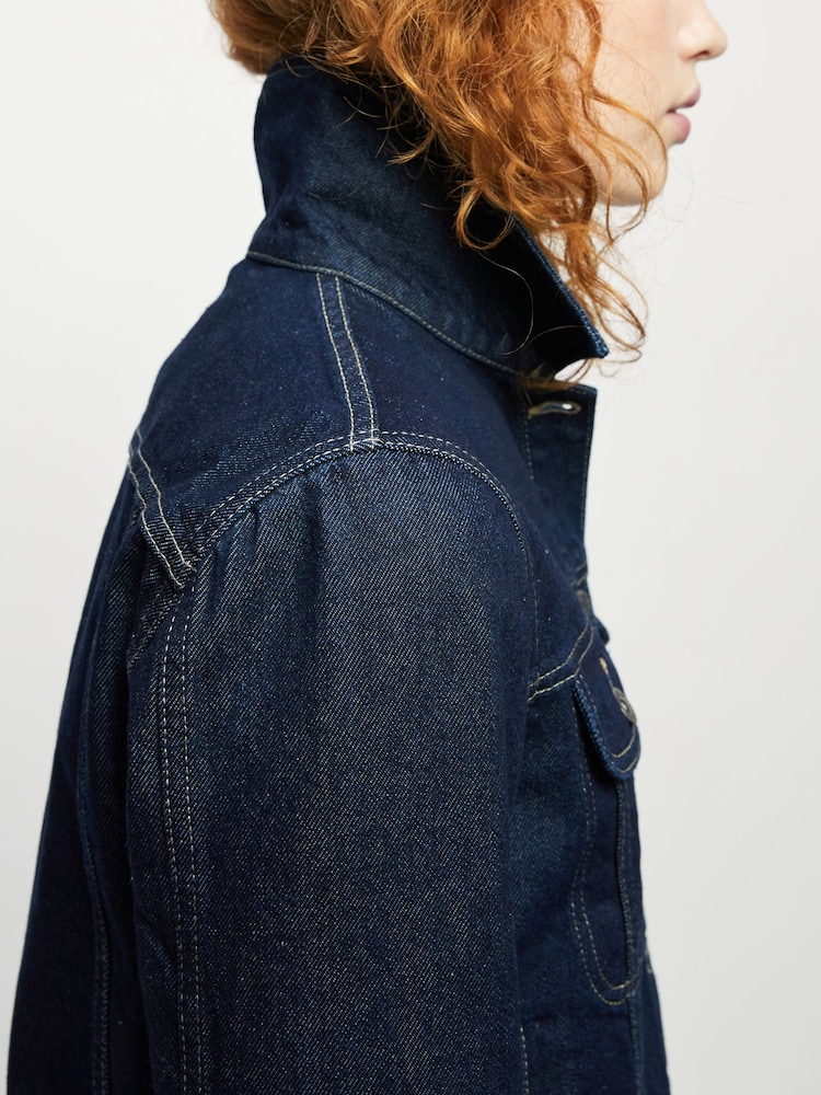 Jigsaw Blue 100% Cotton Denim Trucker Jacket - Image 5 of 5 Jigsaw Blue 100% Cotton Denim Trucker Jacket - Image 5 of 5