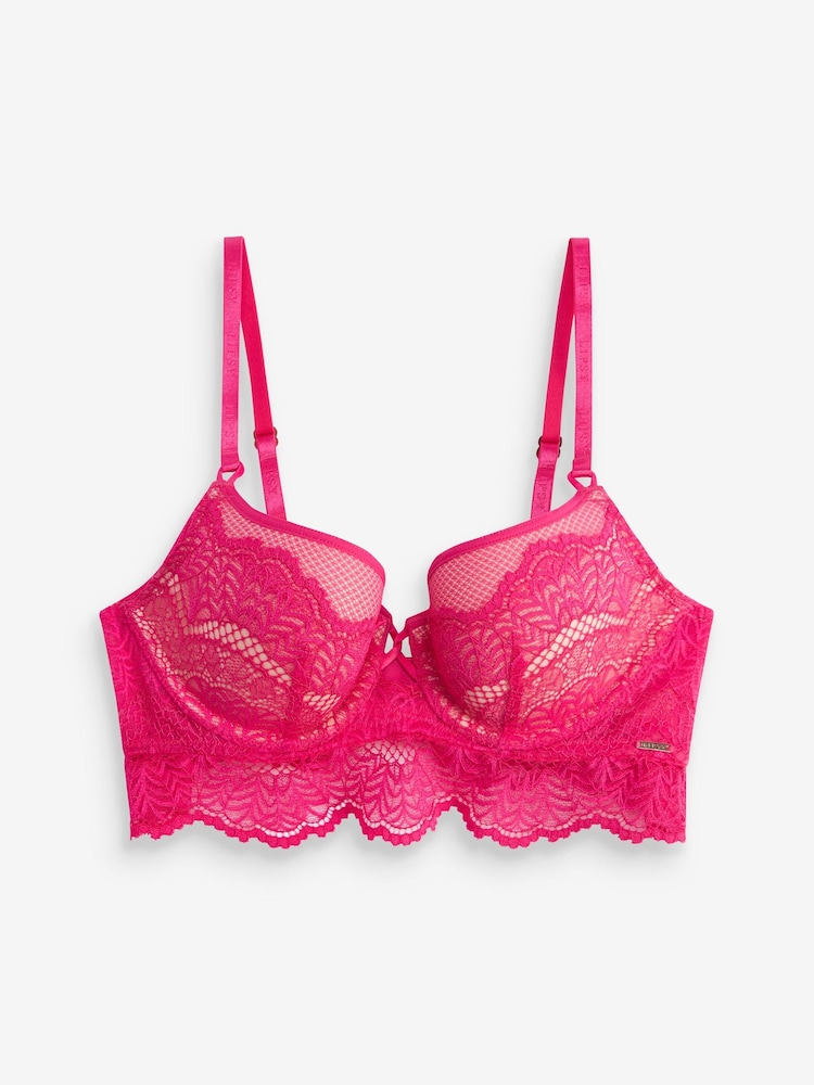 Lipsy Glamour Lace Padded Balcony Bra - Image 5 of 5