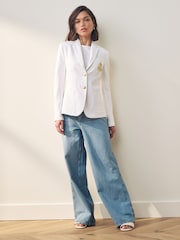 Lauren Ralph Lauren Anfisa Crest Logo Blazer Jacket - Image 2 of 7