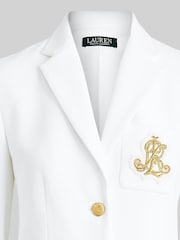 Lauren Ralph Lauren White Slim Fit Anfisa Bullion Jacquard Blazer - Image 8 of 8
