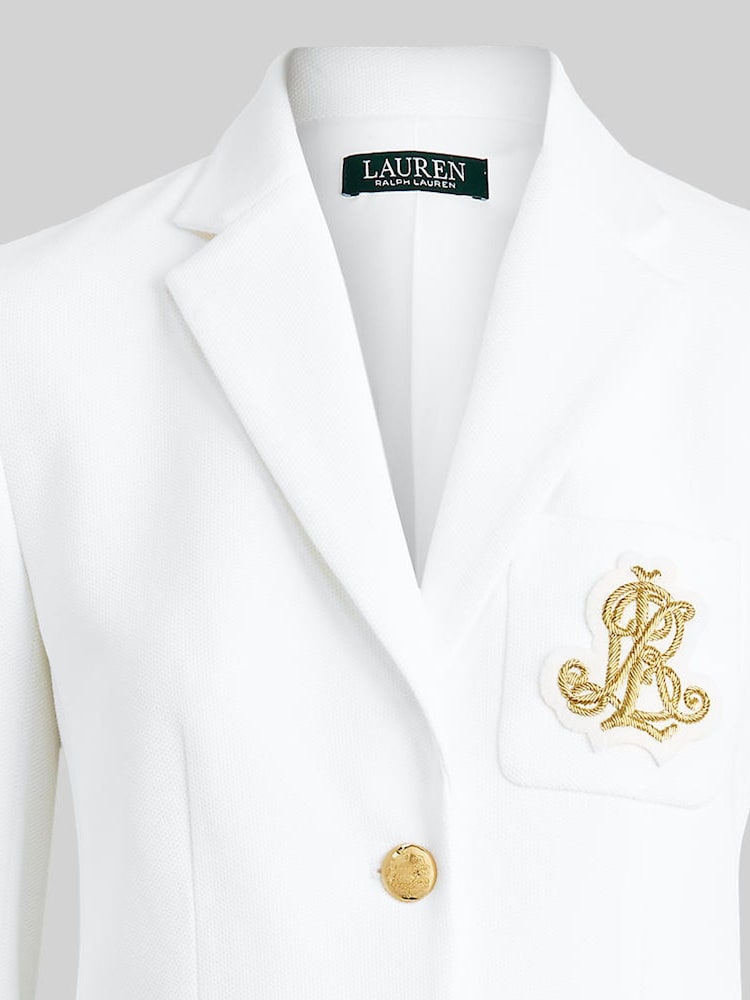 Lauren Ralph Lauren White Slim Fit Anfisa Bullion Jacquard Blazer - Image 8 of 8 Lauren Ralph Lauren White Slim Fit Anfisa Bullion Jacquard Blazer - Image 8 of 8