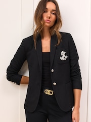 Lauren Ralph Lauren Anfisa Crest Logo Blazer Jacket - Image 1 of 8
