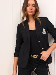 Lauren Ralph Lauren Anfisa Crest Logo Blazer Jacket - Image 6 of 8