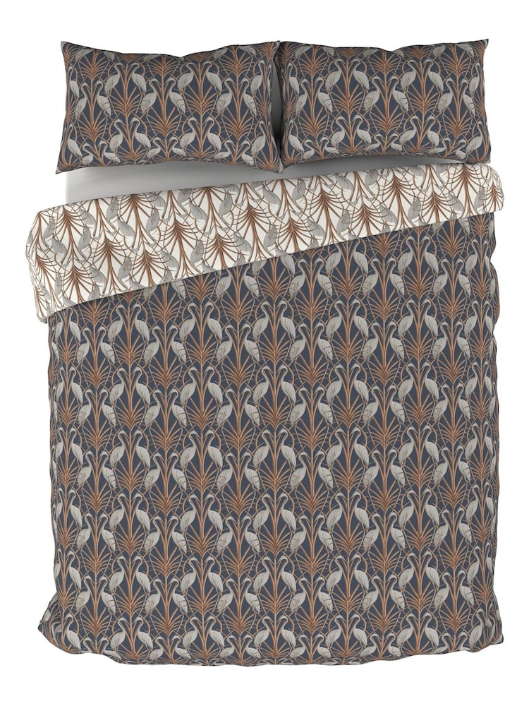 The Chateau by Angel Strawbridge Blue Nouveau Heron Duvet Cover and Pillowcase Set - Image 2 of 4