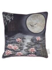 The Chateau by Angel Strawbridge Blue Moonlit Lily Garden Cushion - Image 3 of 4