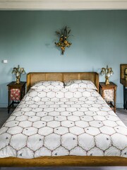 The Chateau by Angel Strawbridge Cream Honeycomb Duvet Cover and Pillowcase Set - Image 1 of 4