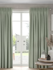 Sage Green Chenille Sage Made To Measure Curtains - Image 1 of 9
