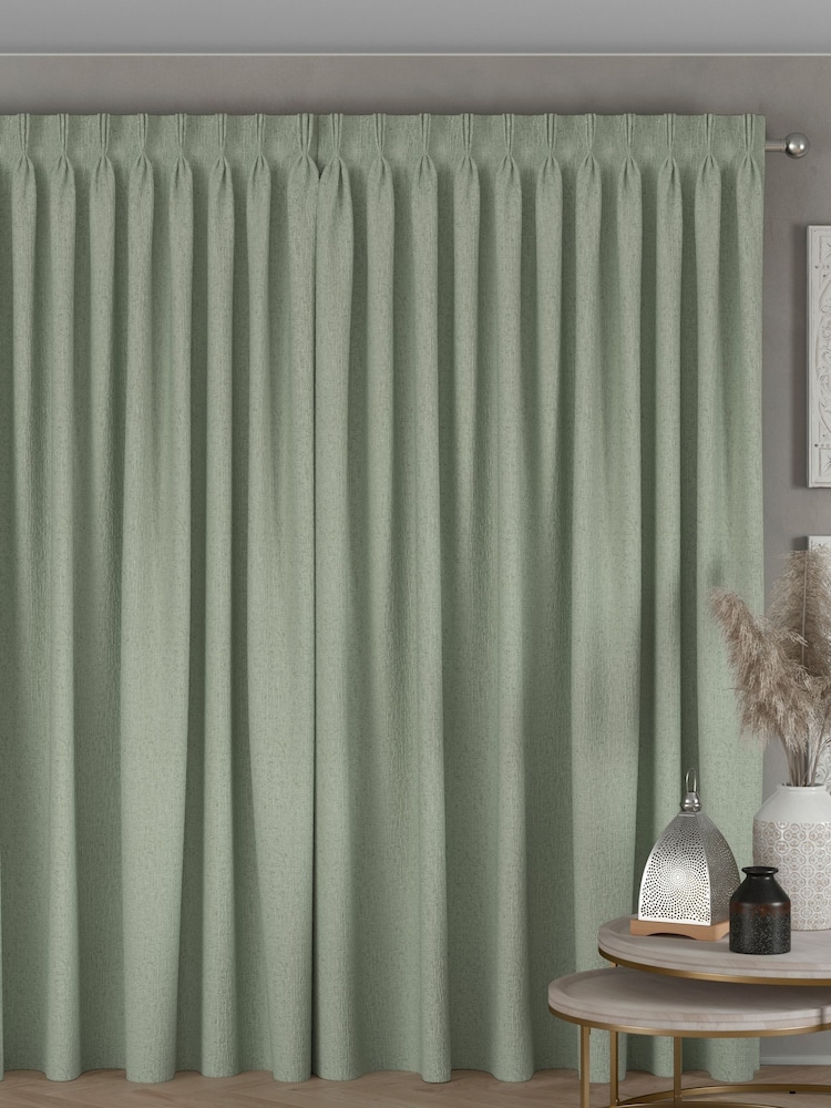 Sage Green Chenille Sage Made To Measure Curtains - Image 2 of 9
