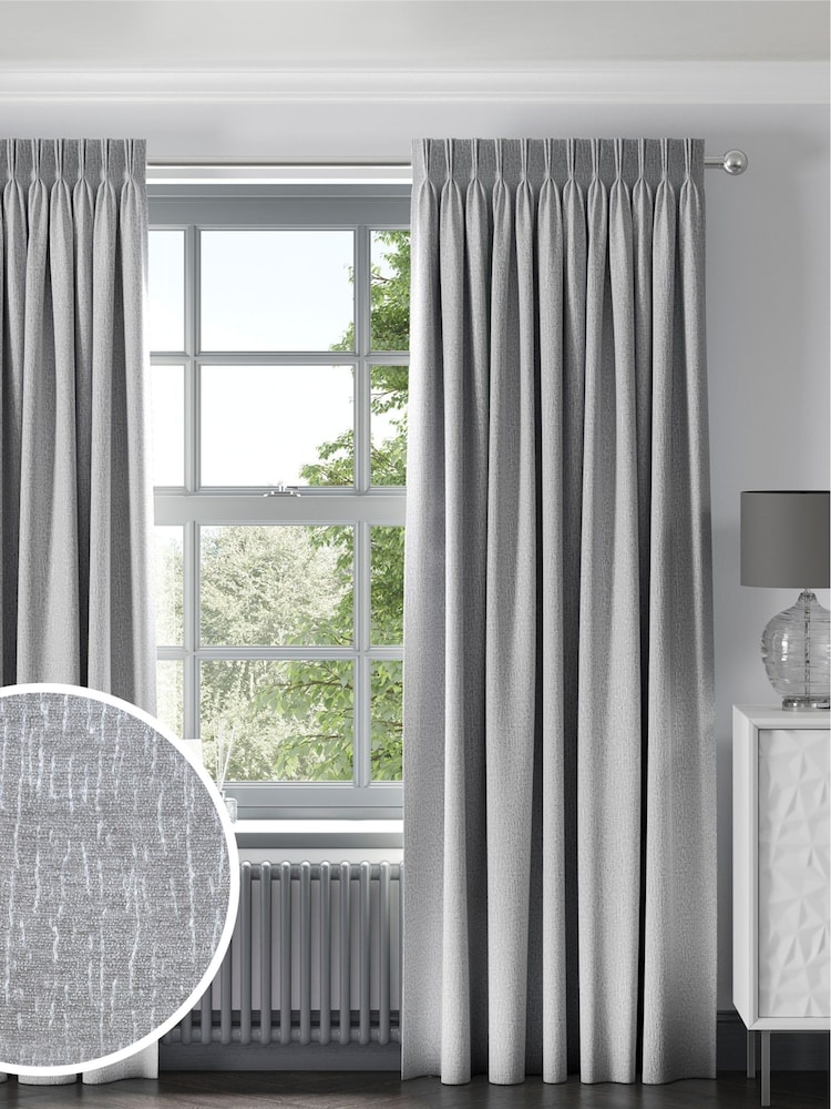 Silver Chenille Silver Made To Measure Curtains - Image 1 of 8