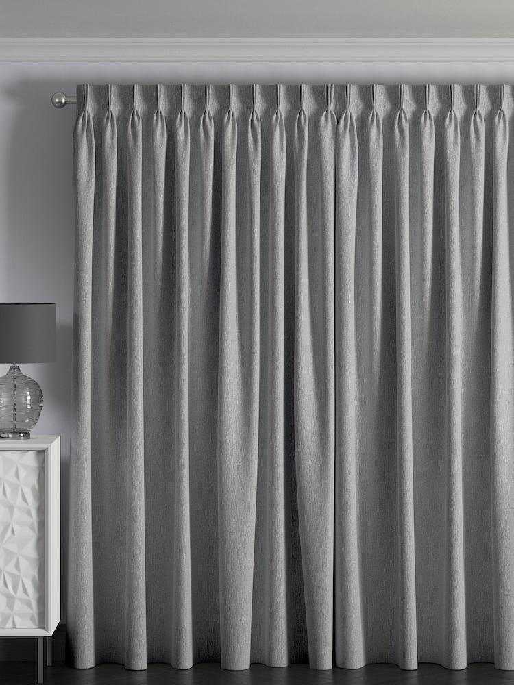 Silver Chenille Silver Made To Measure Curtains - Image 2 of 8