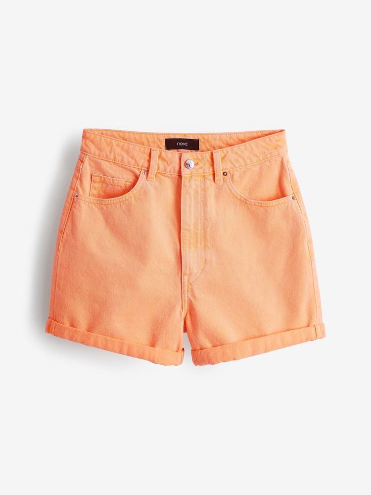 Orange Denim Mom Shorts - Image 2 of 2