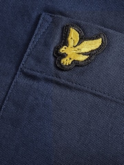 Lyle & Scott Navy Blue Cotton Short Sleeve Oxford Shirt - Image 7 of 8