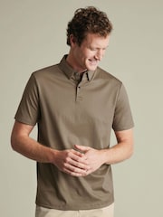 Mocha Brown - Charles Tyrwhitt Qısa Qollu Polo Köynək - 6şəkildən 1 şəkil