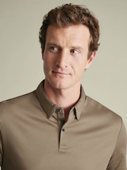 Mocha Brown - Charles Tyrwhitt Qısa Qollu Polo Köynək - 6şəkildən 3 şəkil