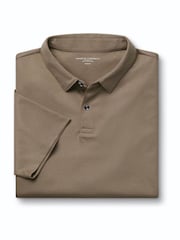 Mocha Brown - Charles Tyrwhitt Qısa Qollu Polo Köynək - 6şəkildən 4 şəkil
