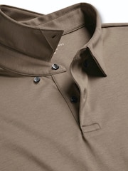 Mocha Brown - Charles Tyrwhitt Qısa Qollu Polo Köynək - 6şəkildən 5 şəkil