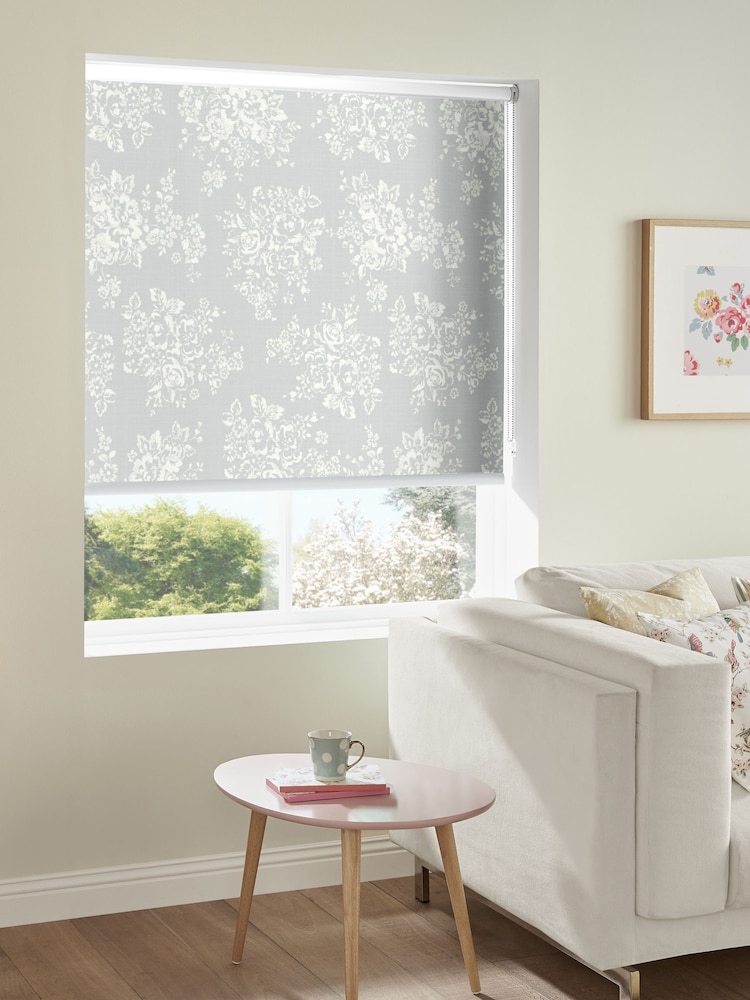 Cath Kidston Grey Washed Rose Made To Measure Roller Blind - Image 2 of 4