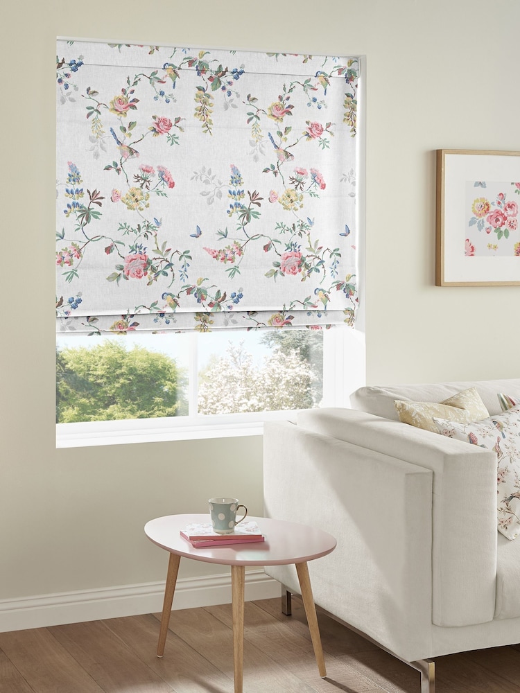 Cath Kidston White Birds & Roses Made To Measure Roman 100% Cotton Blind - Image 2 of 3